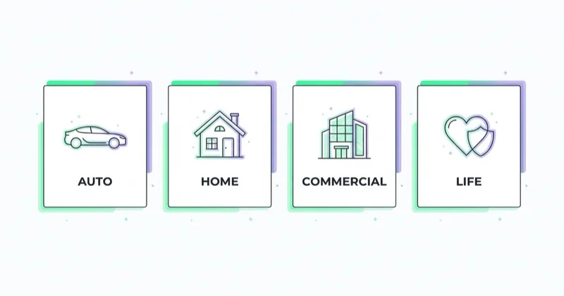 Insurance ads should segment product lines: auto, home, commercial and life.