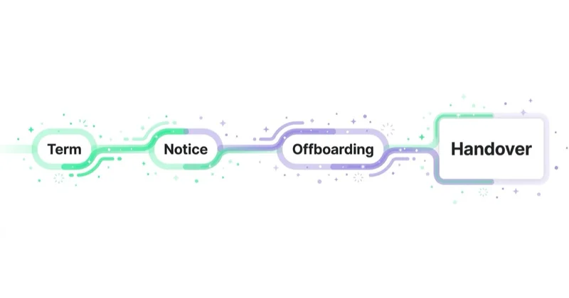 Term, notice and offboarding — how you leave an agency cleanly.
